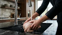 Obicei periculos: de ce nu trebuie să speli puiul înainte de a-l găti